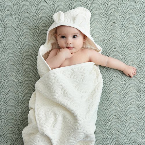 Cape de Bain Bébé Ours - Blanc