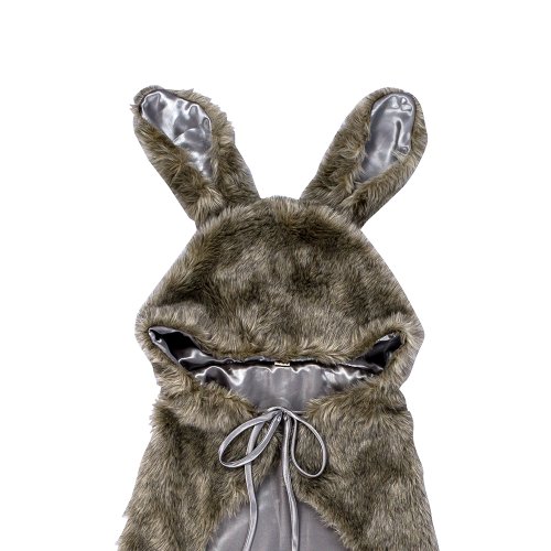 Cape des bois lapin en fausse fourrure - Beige