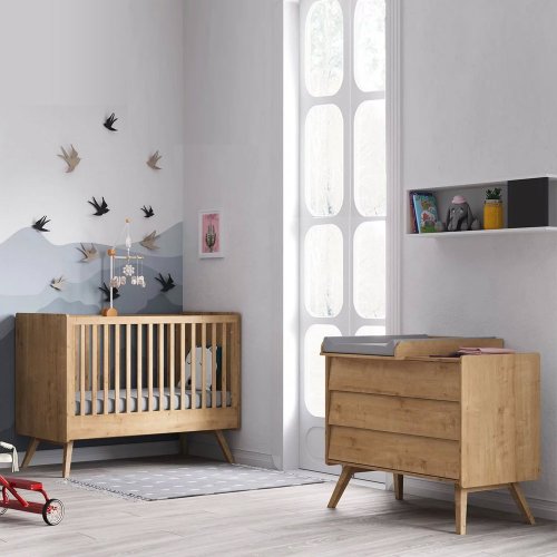 Chambre Bébé Complète évolutive Vintage Duo - Chêne