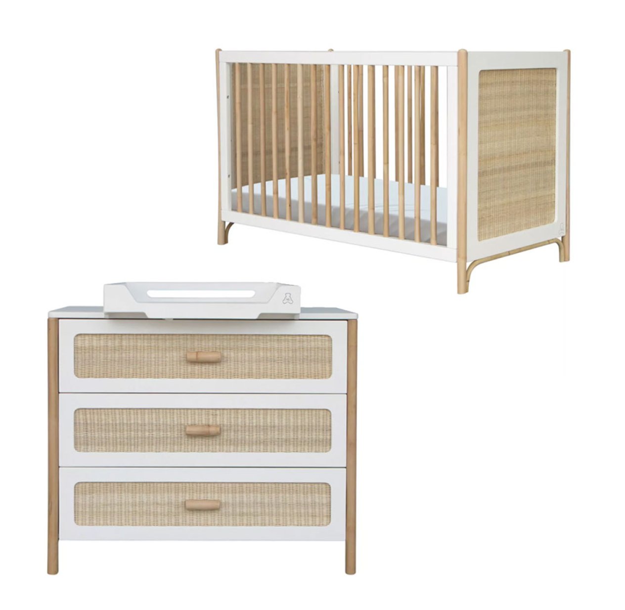 Chambre Bébé Complète Océania Duo Commode à langer - Blanc