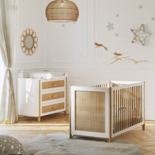 Chambre Bébé Complète Océania Duo Commode à langer - Blanc