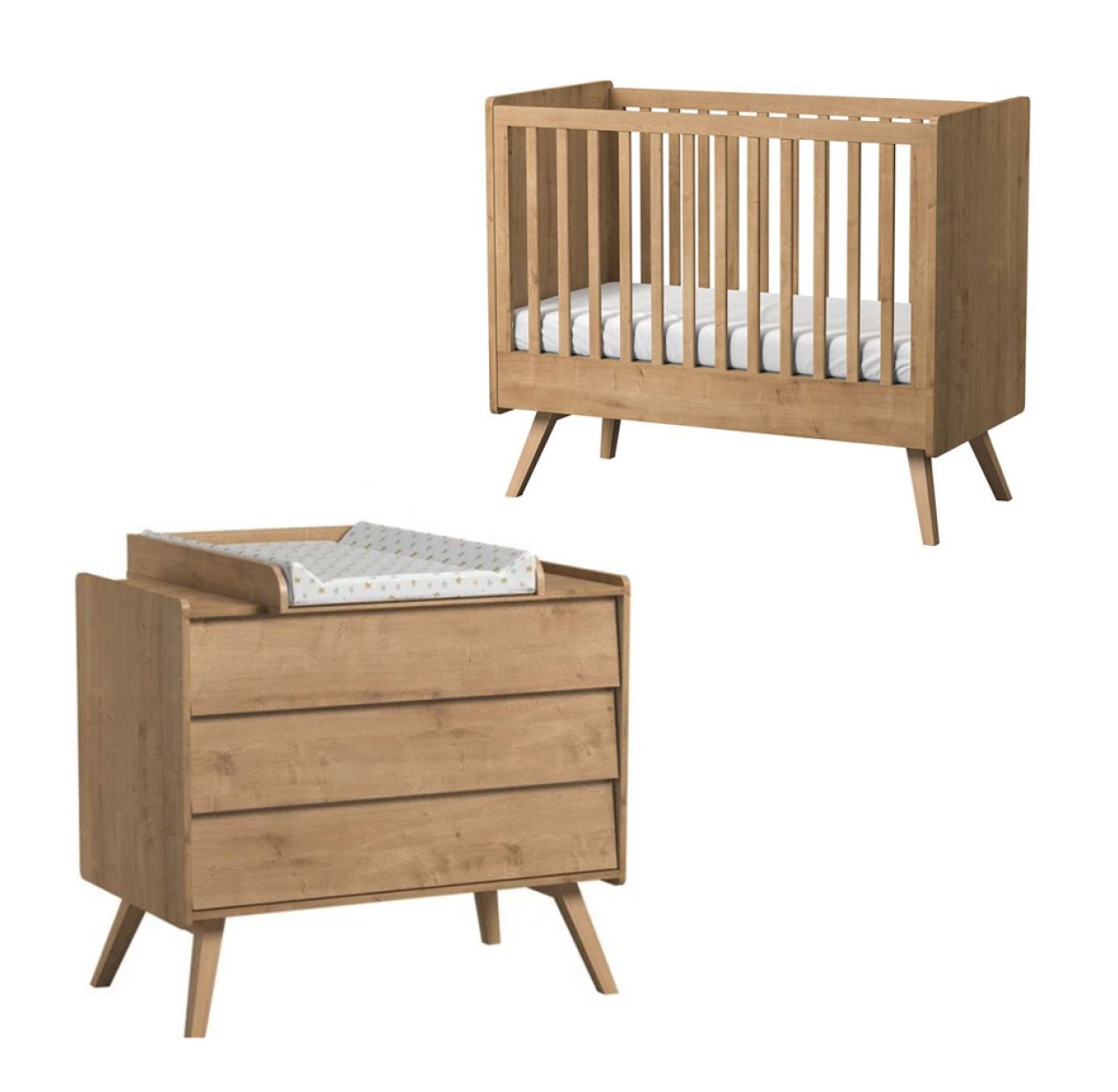 Chambre Bébé Complète Vintage Duo - Chêne