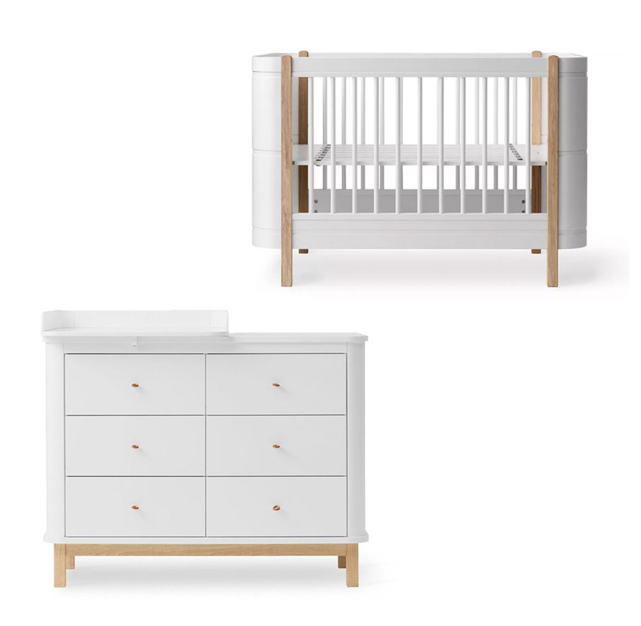 Chambre Bébé Complète Mini+ Wood - Petit plan à langer