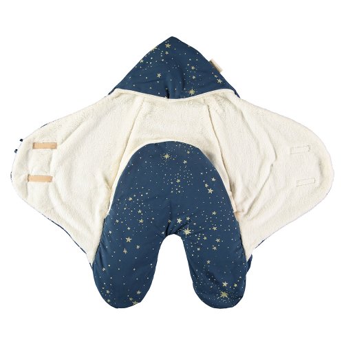 Couverture Nomade Kiss Me Gold Stella - Bleu marine