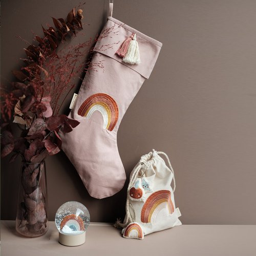 Chaussette de Noël brodée Rainbow