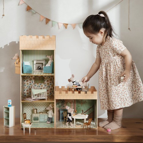 Cheminée Miniature - Bleu Vintage