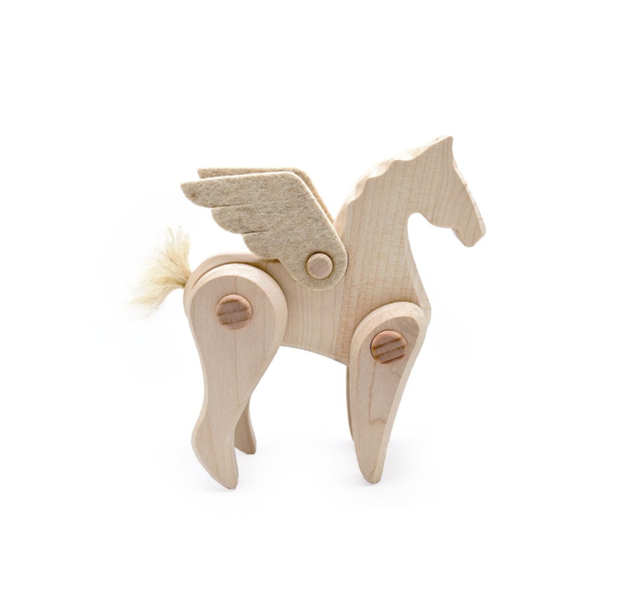 Pégase en bois articulé