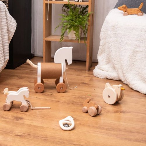 Chevaux à tirer - Blanc