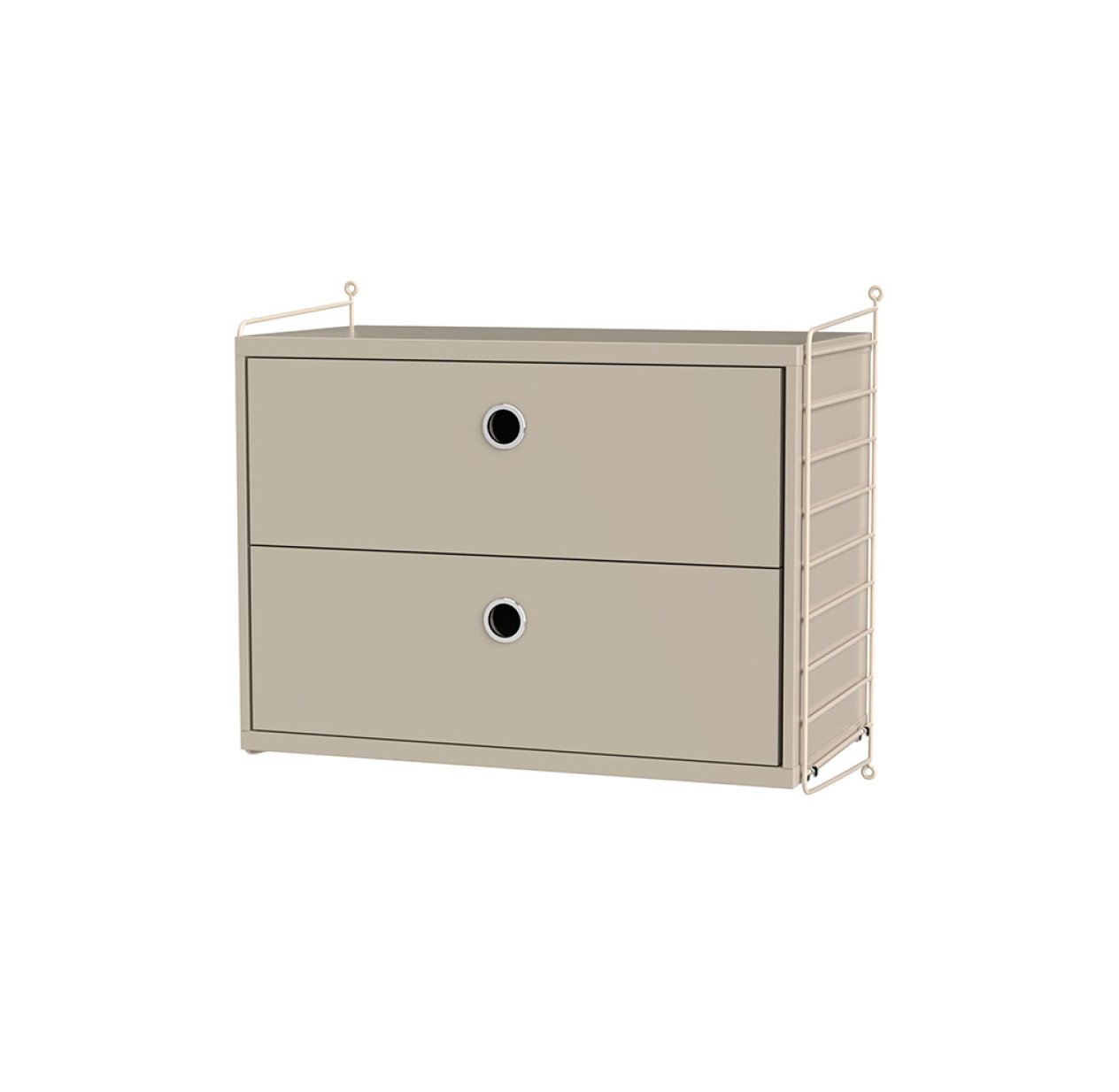 Chevet mural 2 tiroirs - Beige