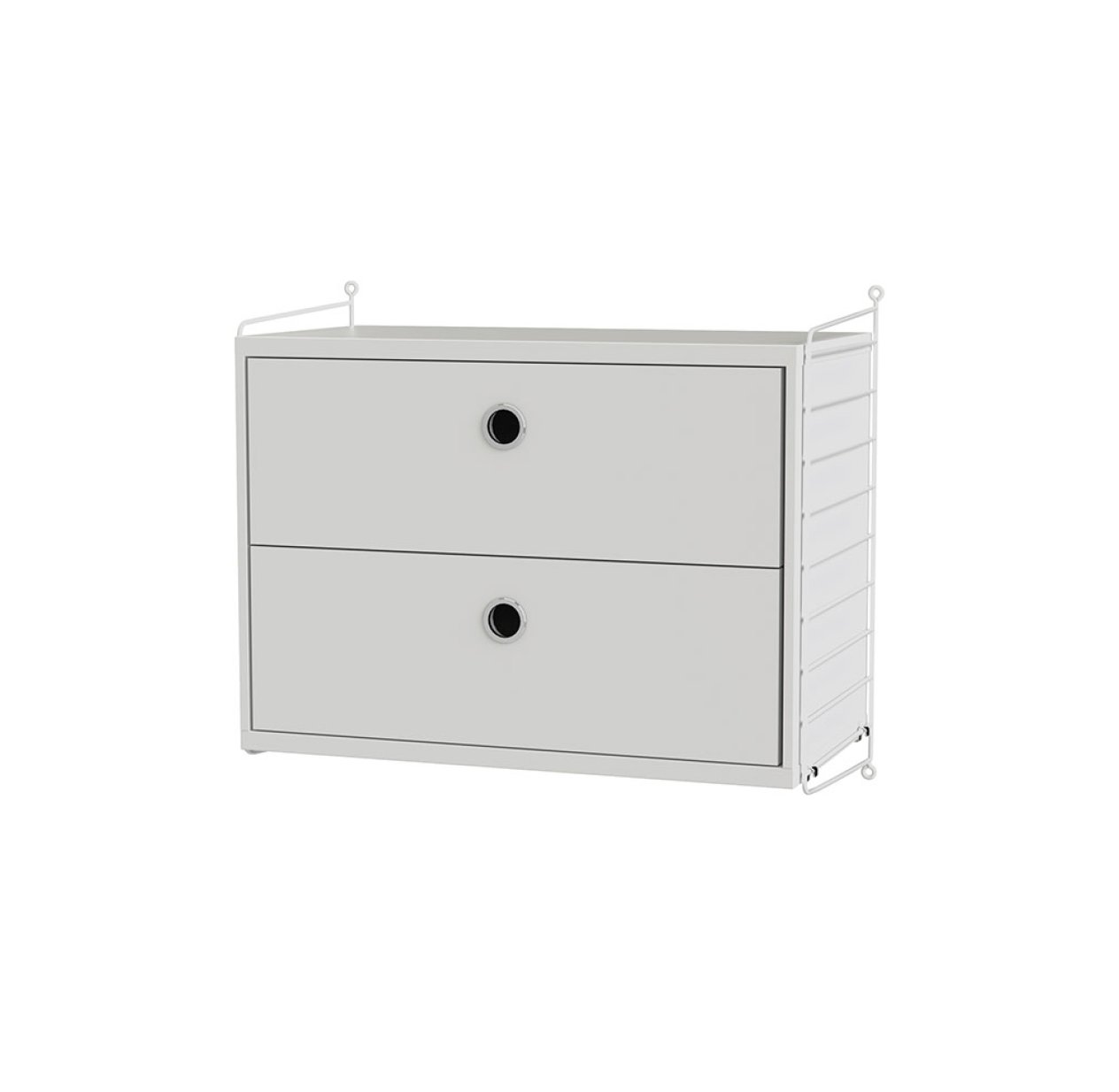 Chevet mural 2 tiroirs - Blanc