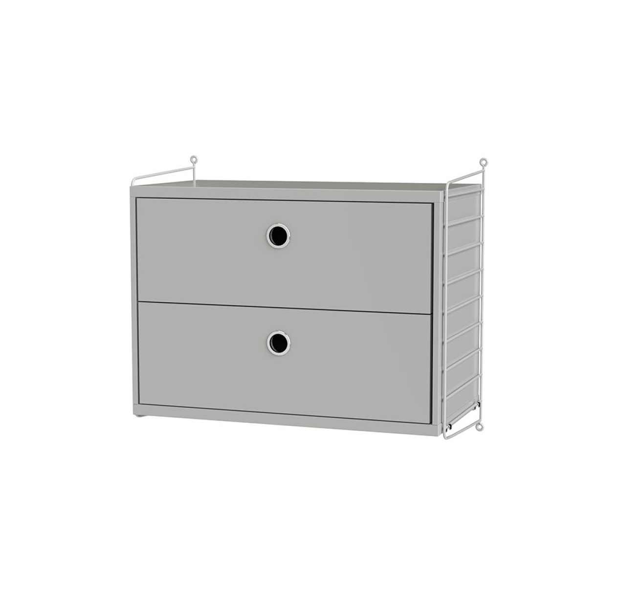 Chevet mural 2 tiroirs - Gris