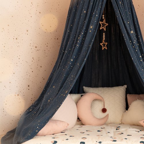 Ciel de lit amour gold stella Elements - Bleu marine