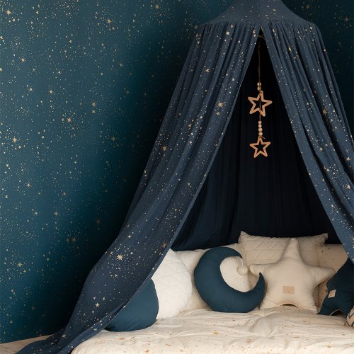 Ciel de lit amour gold stella Elements - Bleu marine