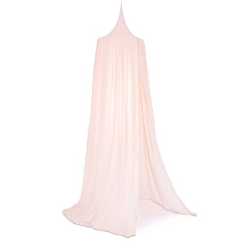Ciel de lit amour pompon dream pink - Rose poudré