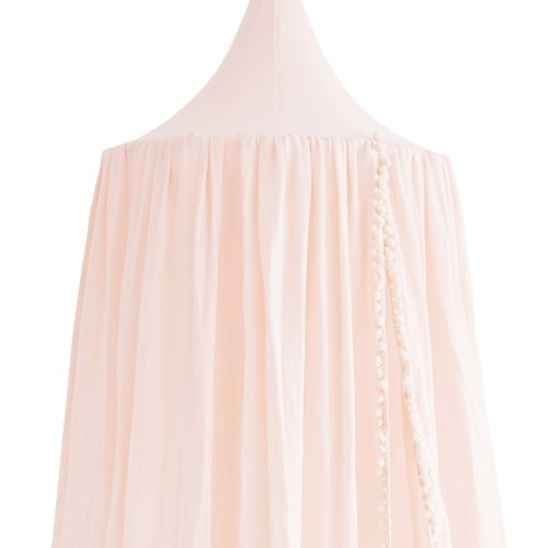 Ciel de lit amour pompon dream pink - Rose poudré