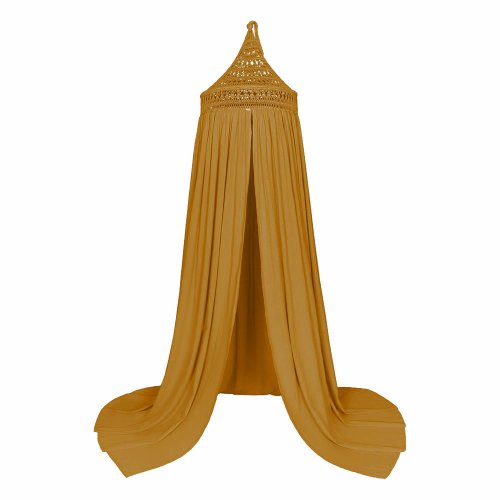 Ciel de lit Tara Crochet et coton bio - Curry