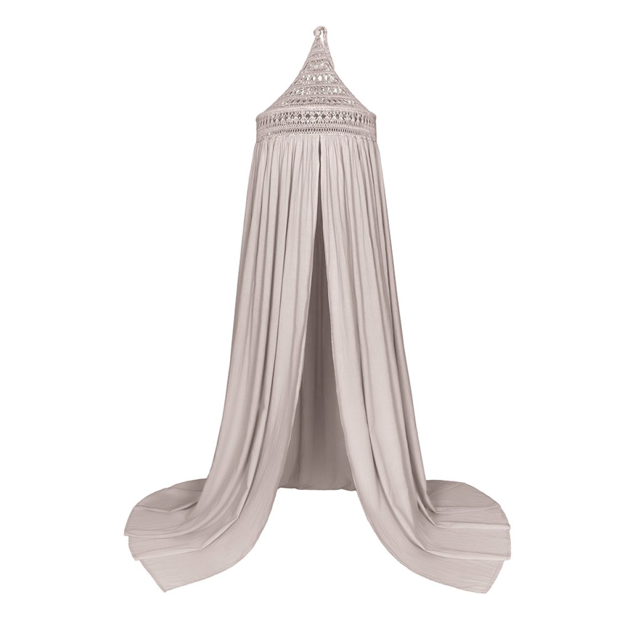 Ciel de lit Tara Crochet et coton bio - Rose poudré