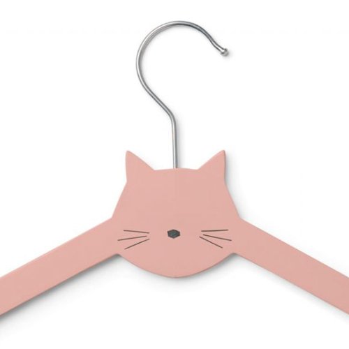 Set de 3 cintres Chat - Rose pâle