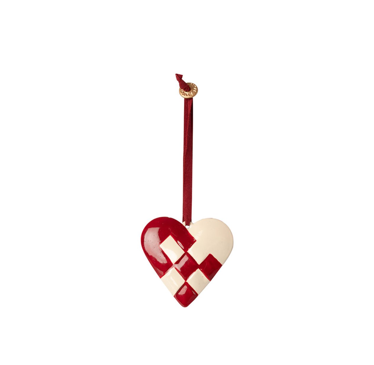 Décoration Coeur Tressé à suspendre - Rouge