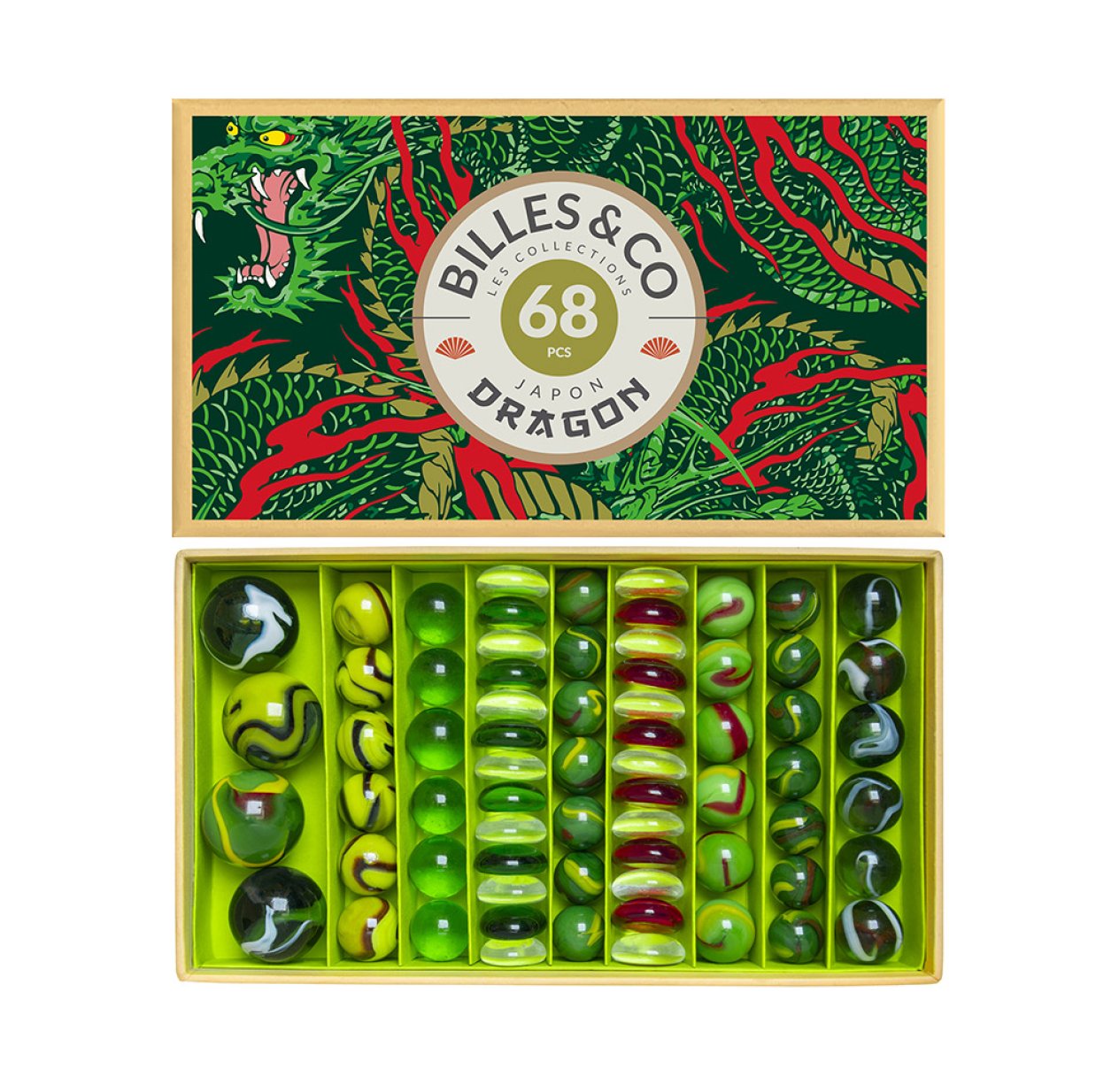 Coffret de 68 Billes Dragon - Jade
