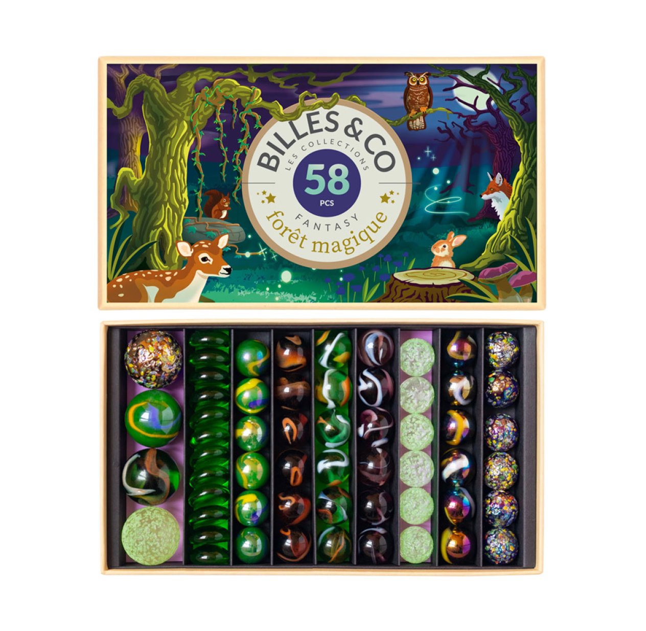 Coffret de 58 Billes - Forêt Magique
