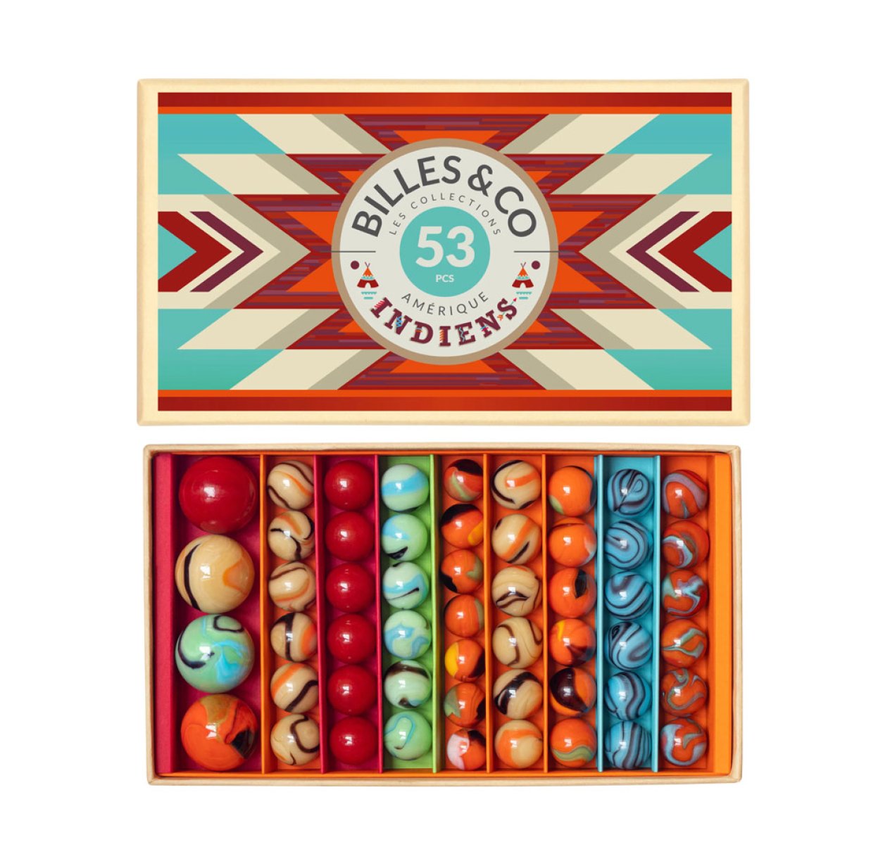 Coffret de 53 Billes - Indiens