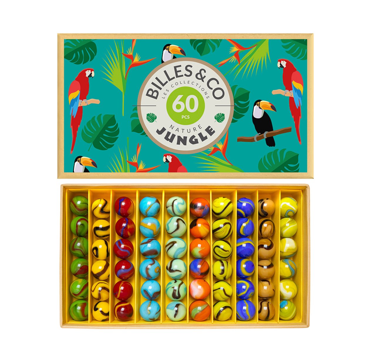 Coffret de 60 Billes - Jungle