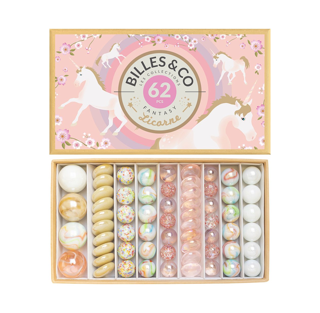 Coffret de 62 Billes - Licorne