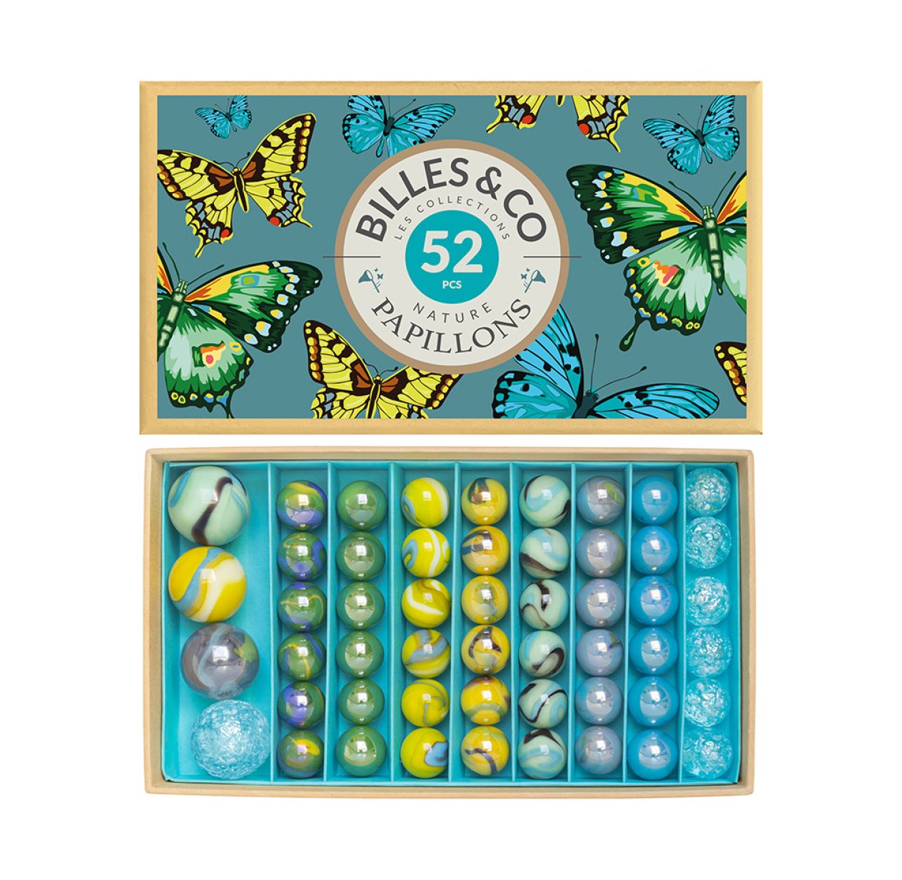 Coffret de 52 Billes - Papillons