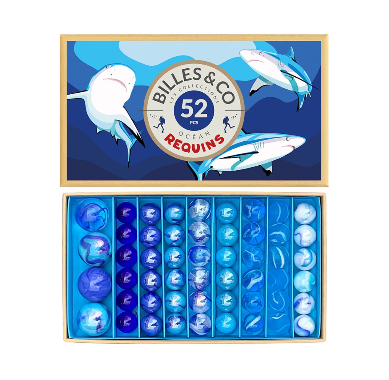 Coffret de 52 Billes - Requins