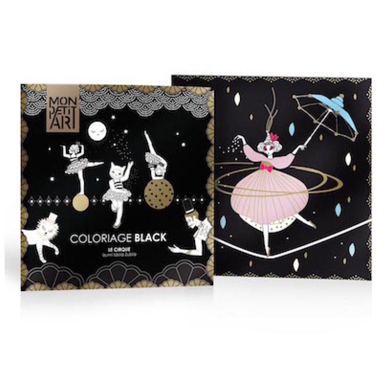 Coloriage noir et or - Une nuit au Cirque