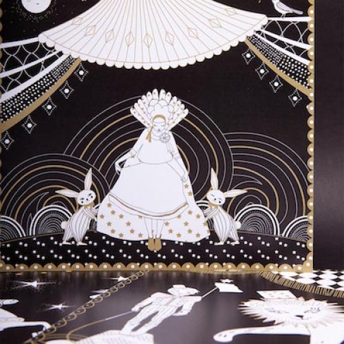 Coloriage noir et or - Une nuit au Cirque