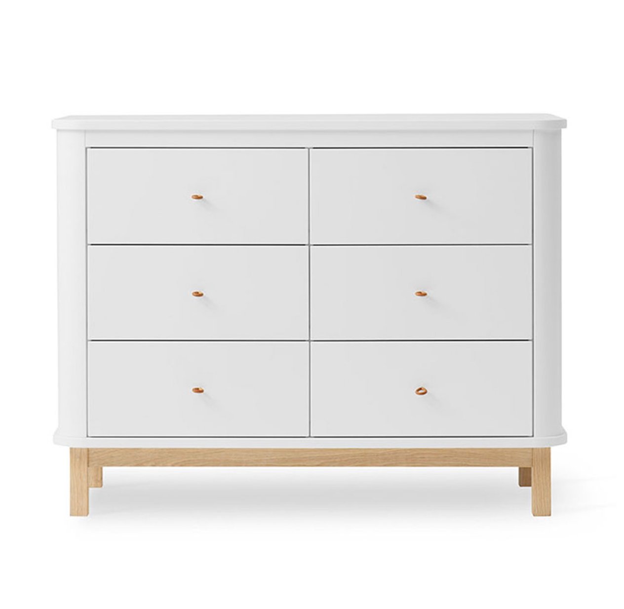 Commode 6 tiroirs Wood - Chêne / Blanc