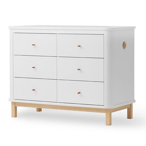 Commode 6 tiroirs Wood - Chêne / Blanc