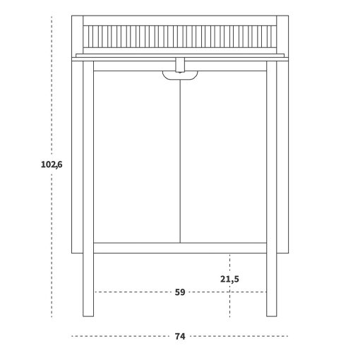 Commode à langer 2 portes - Gris