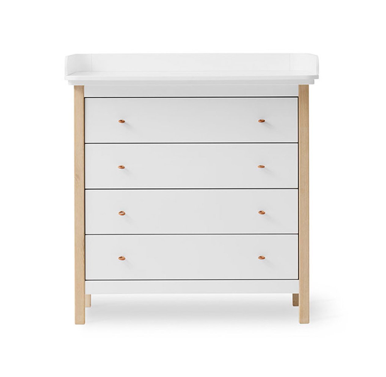 Commode et plan à langer - Blanc / Chêne