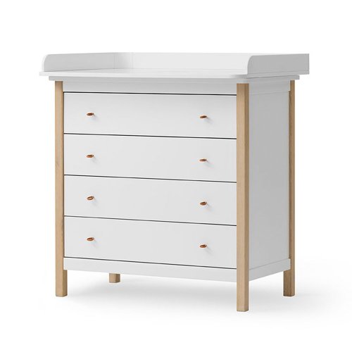 Commode et plan à langer - Blanc / Chêne