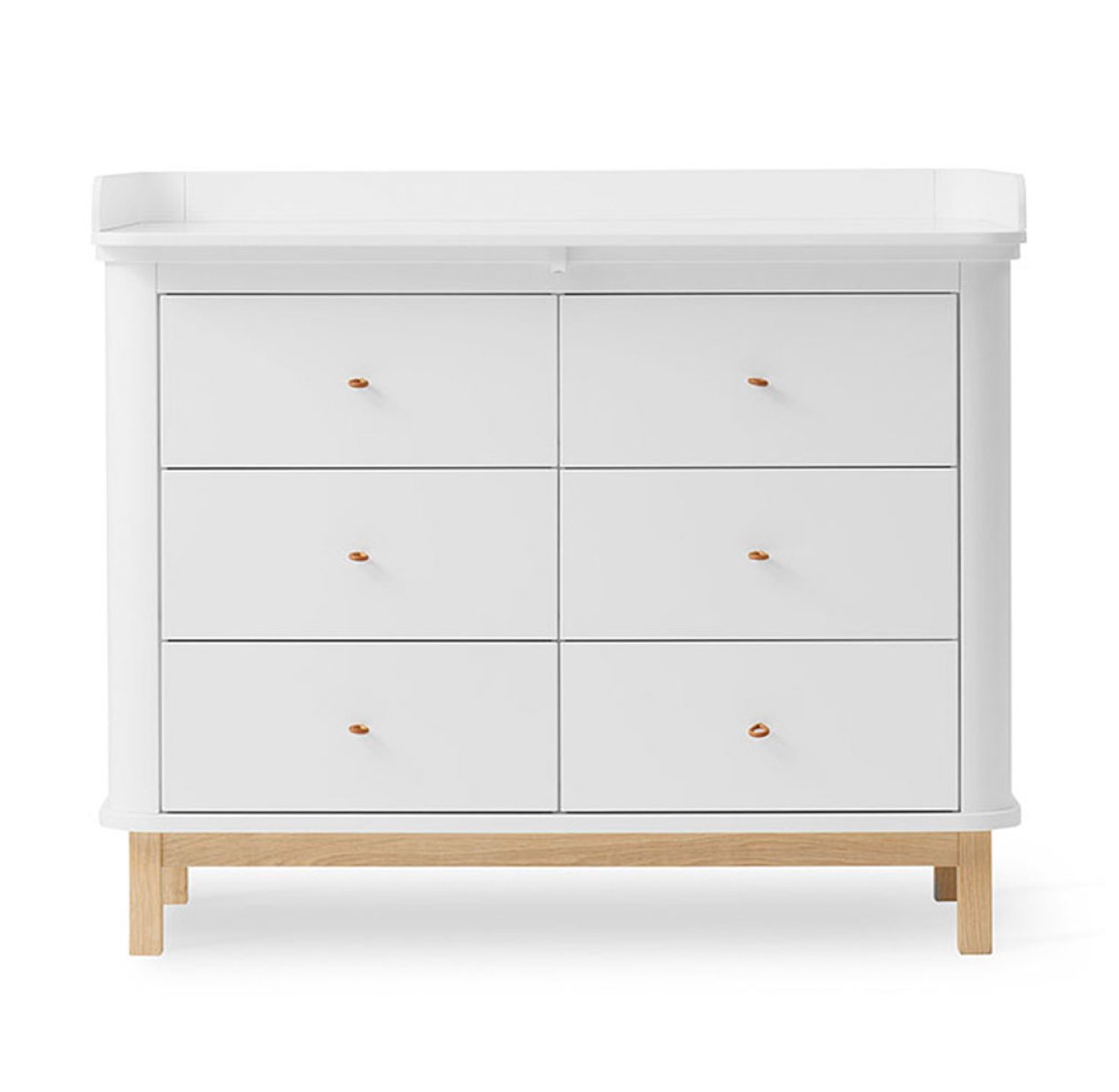 Commode avec grand plan à langer Wood - Chêne / Blanc