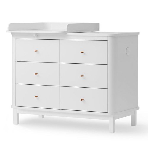 Commode avec petit plan à langer Wood - Blanc