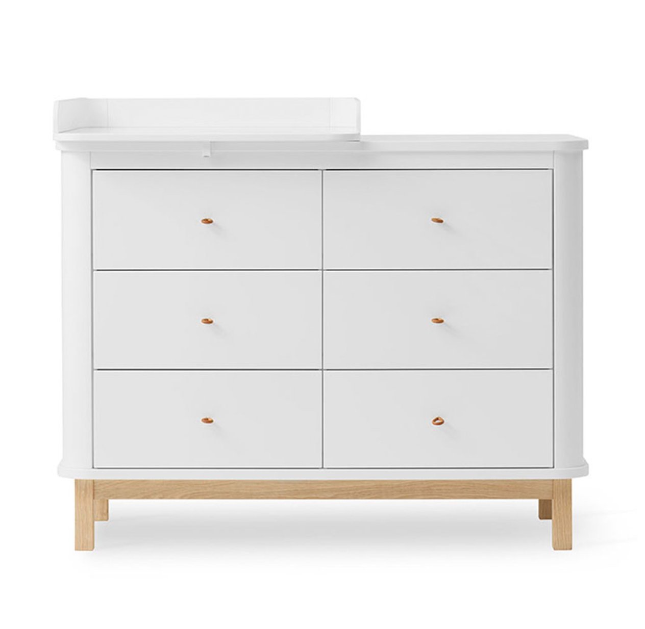 Commode avec petit plan à langer Wood - Chêne / Blanc
