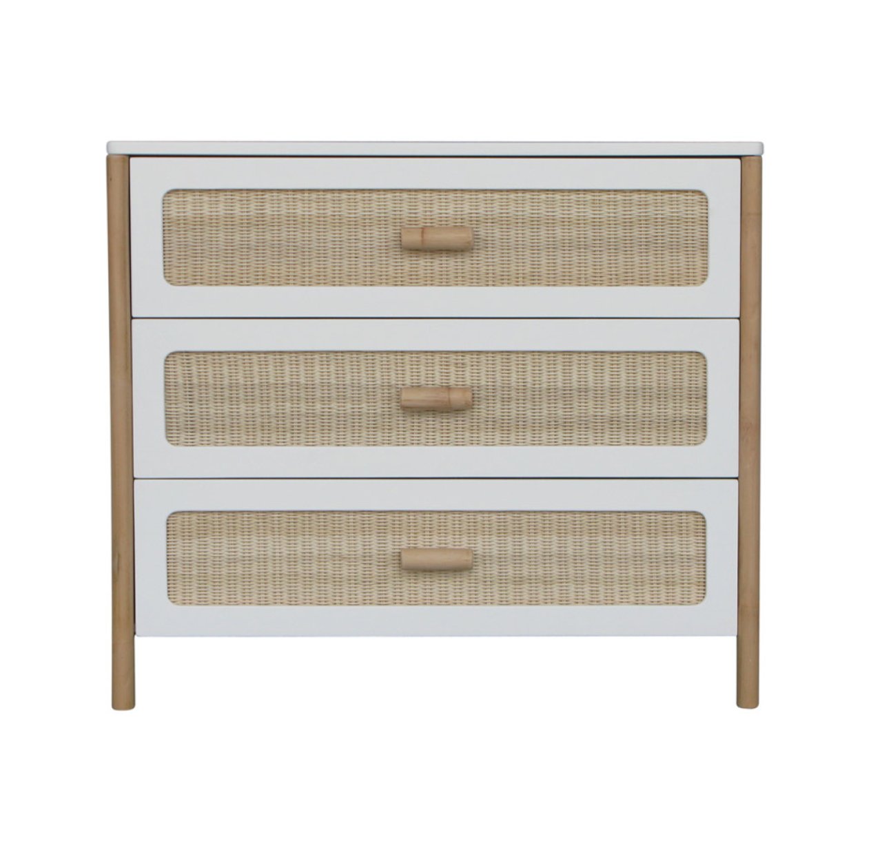 Commode cèdre et rotin Océania - Blanc