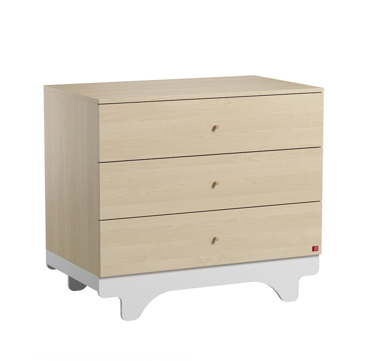 Commode à langer 3 tiroirs Playwood - Bouleau/Blanc