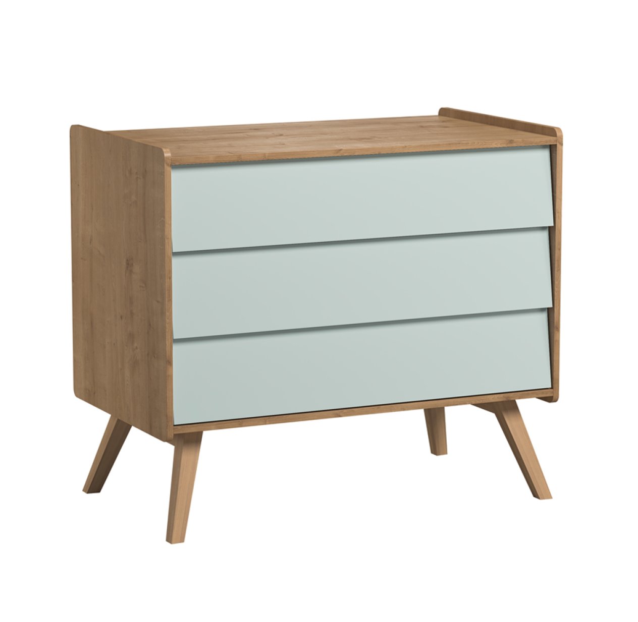 Commode 3 tiroirs à langer Vintage - Chêne/Vert