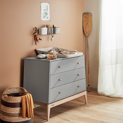 Commode 3 Tiroirs Luna - Gris