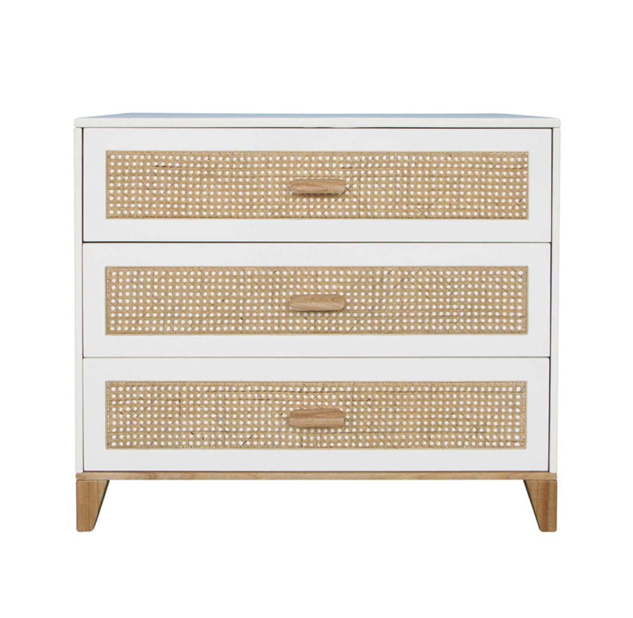 Commode en Bois et Cannage Rotin Nami - Blanc