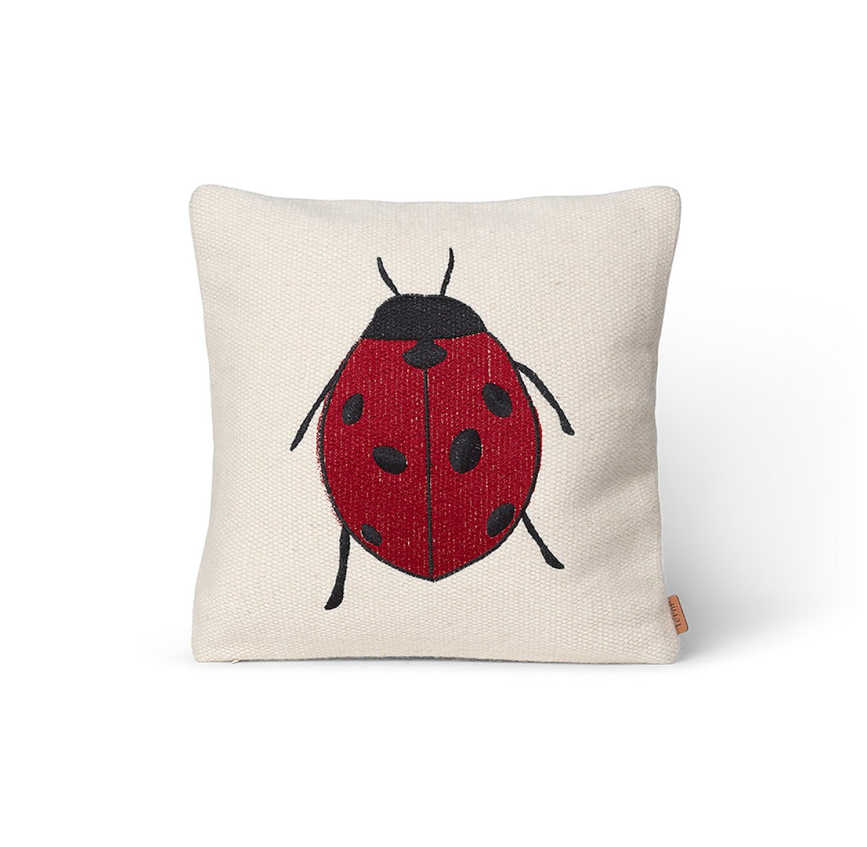 Coussin Brodé Coccinelle
