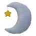 Coussin Lune en velours - Denim