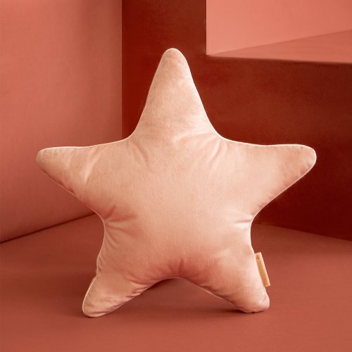 Coussin Etoile Velours - Rose poudré