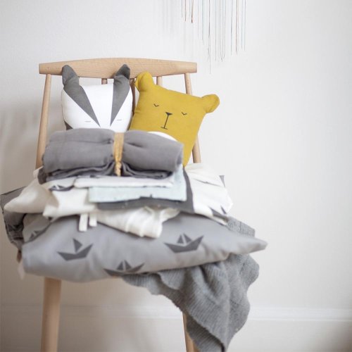 Coussin Lazy Bear - Jaune