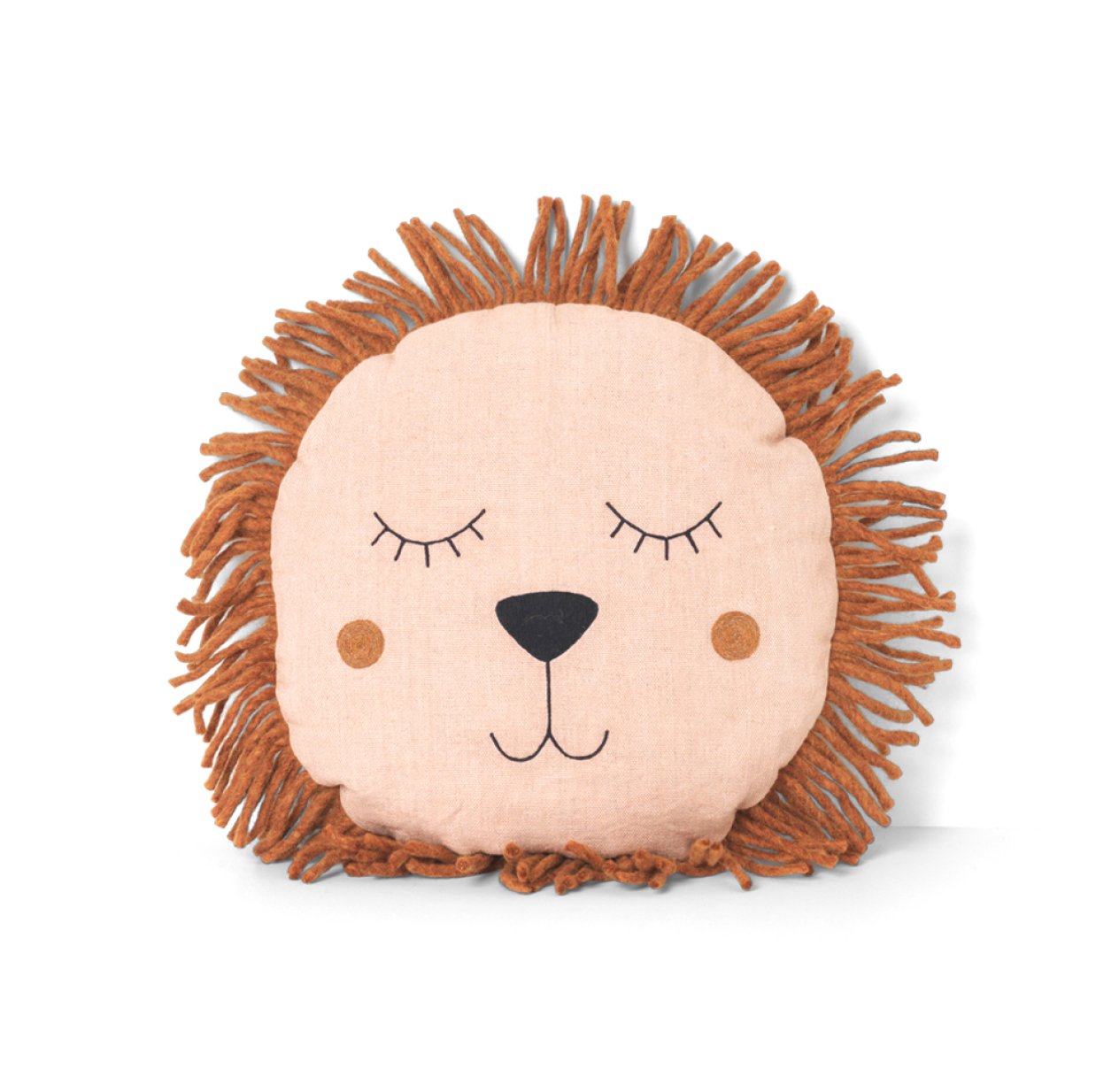 Coussin lion Safari - Rose clair